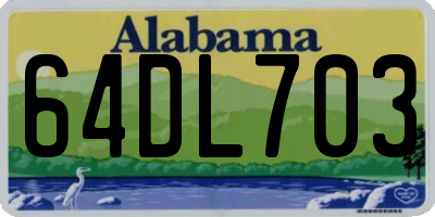 AL license plate 64DL703