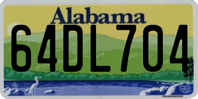 AL license plate 64DL704