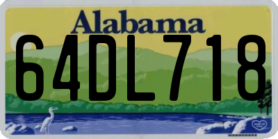 AL license plate 64DL718