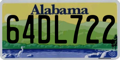 AL license plate 64DL722