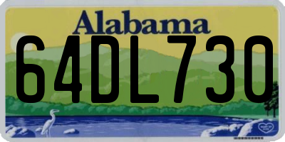 AL license plate 64DL730