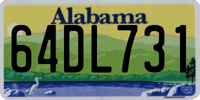 AL license plate 64DL731