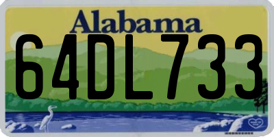 AL license plate 64DL733