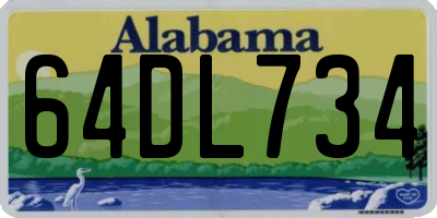 AL license plate 64DL734