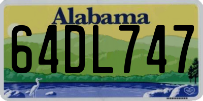 AL license plate 64DL747