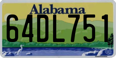 AL license plate 64DL751