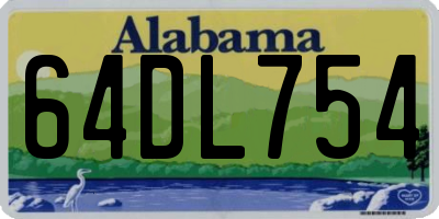 AL license plate 64DL754