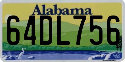 AL license plate 64DL756