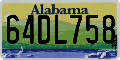 AL license plate 64DL758