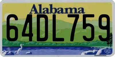 AL license plate 64DL759