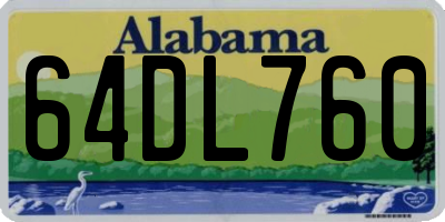 AL license plate 64DL760
