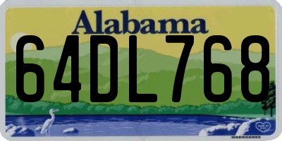 AL license plate 64DL768