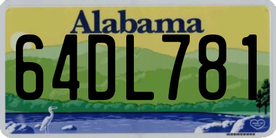 AL license plate 64DL781