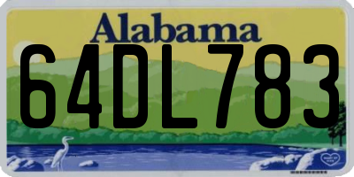 AL license plate 64DL783