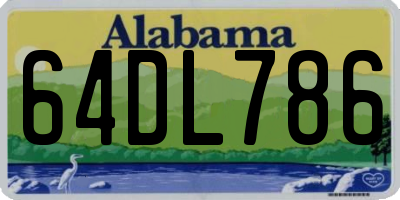 AL license plate 64DL786