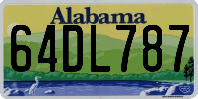 AL license plate 64DL787