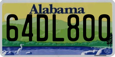AL license plate 64DL800