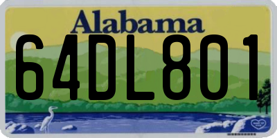 AL license plate 64DL801