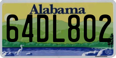 AL license plate 64DL802