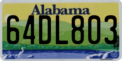 AL license plate 64DL803