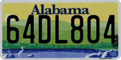AL license plate 64DL804