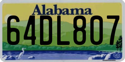 AL license plate 64DL807