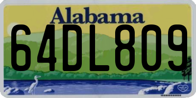 AL license plate 64DL809