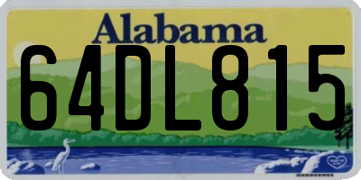 AL license plate 64DL815
