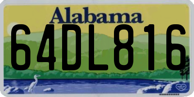AL license plate 64DL816