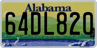 AL license plate 64DL820
