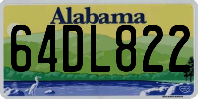 AL license plate 64DL822