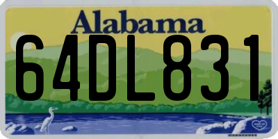 AL license plate 64DL831