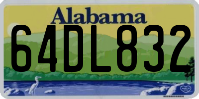 AL license plate 64DL832