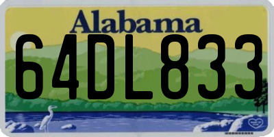 AL license plate 64DL833