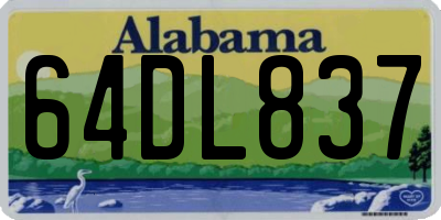 AL license plate 64DL837