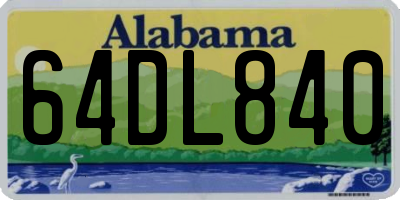 AL license plate 64DL840