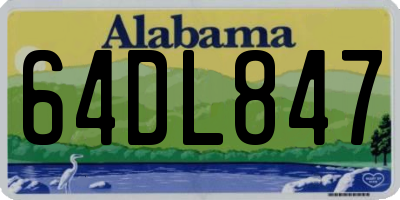 AL license plate 64DL847