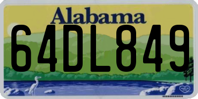 AL license plate 64DL849
