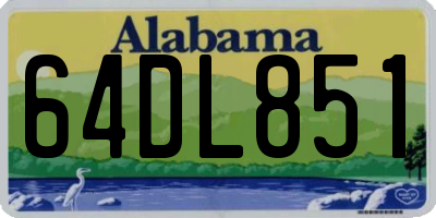 AL license plate 64DL851