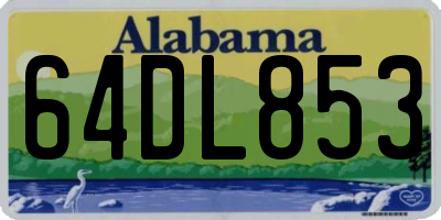 AL license plate 64DL853