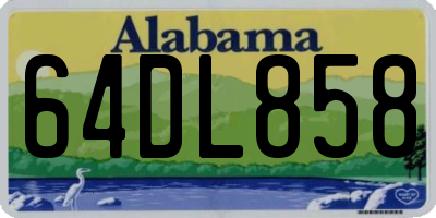 AL license plate 64DL858