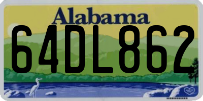 AL license plate 64DL862