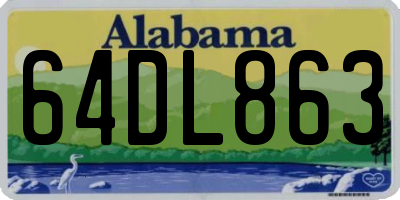 AL license plate 64DL863