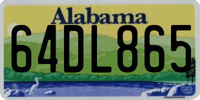 AL license plate 64DL865