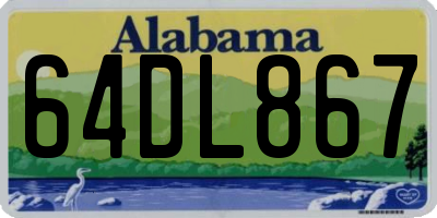 AL license plate 64DL867