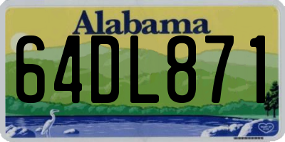 AL license plate 64DL871