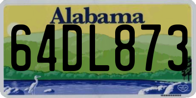 AL license plate 64DL873