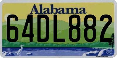 AL license plate 64DL882