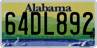 AL license plate 64DL892