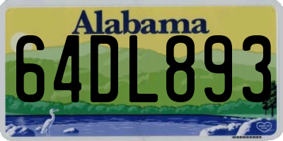 AL license plate 64DL893